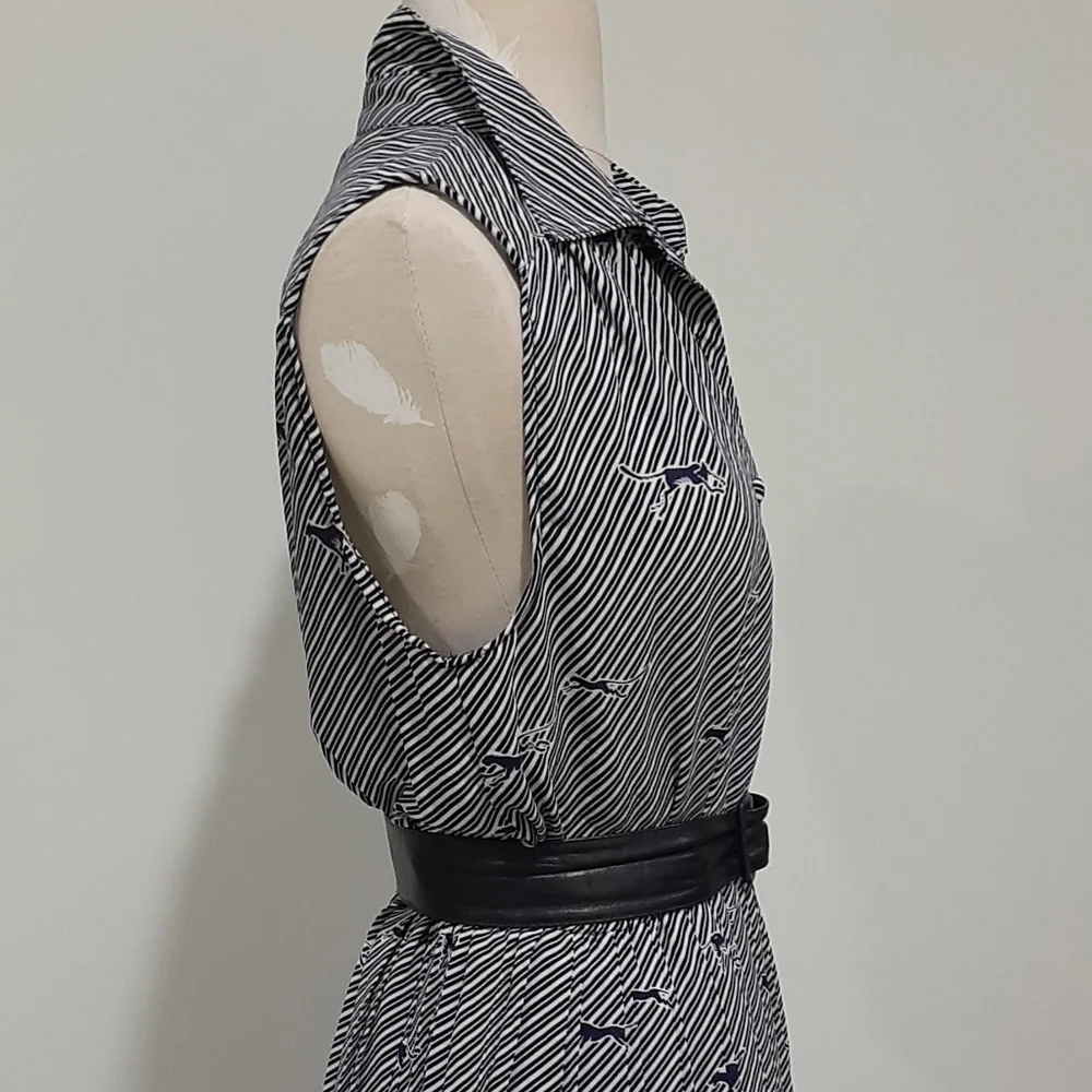 Vintage Blue and White Fit and Flare Dress | Size 12/14 - Picture 5 of 11